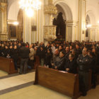 APOYO. El templo de Santo Domingo se llen completamente en la ceremonia de nueve das oficiada ayer.