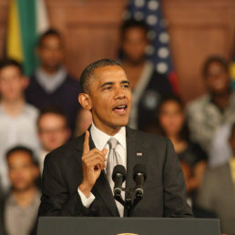 APOYO. Obama durante su conferencia.