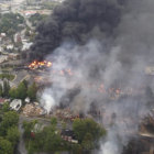 PERCANCE. El convoy se incendió luego de perder el control.