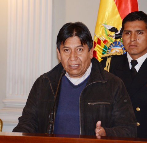 CANCILLER. David Choquehuanca cont ayer lo sucedido con el avin presidencial en el Canal 7.