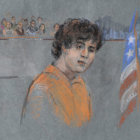 AUDIENCIA. Un retrato hablado de Tsarnaev en la audiencia de ayer.