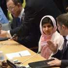 MENSAJE. Malala Yousafzai durante su intervencin en la ONU.