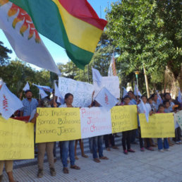 PROTESTA. Un grupo de indgenas protagoniz una marcha en Trinidad.