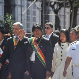 CIVISMO. Las autoridades nacionales en la celebracin del 6 de agosto de 2011.