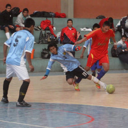 Uno de los partidos de futsal.