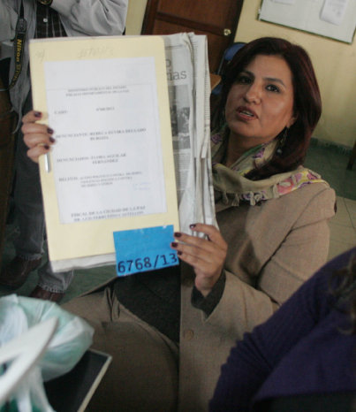 DENUNCIA. La diputada Delgado se present ayer en instalaciones de la FELCC, en La Paz.