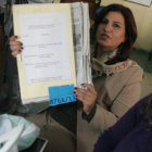 DENUNCIA. La diputada Delgado se present ayer en instalaciones de la FELCC, en La Paz.