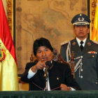 Discurso. El presidente Evo Morales brind una conferencia de prensa, ayer.