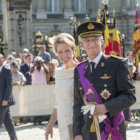 TRASPASO. La ceremonia de traspaso de mando tuvo lugar en un da clido y soleado en Bruselas. Felipe junto a su esposa, la reina Matilde.