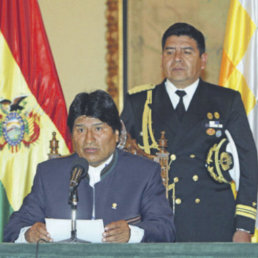 RESPUESTA. El presidente Evo Morales en conferencia de prensa en la Sede de Gobierno. ayer.