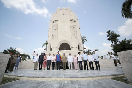 CUBA. Evo Morales y otros presidentes rinden tributo al hroe cubano Jos Marti.