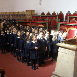 VISITA. Los alumnos del knder Campanita estuvieron ayer en la Casa de la Libertad.