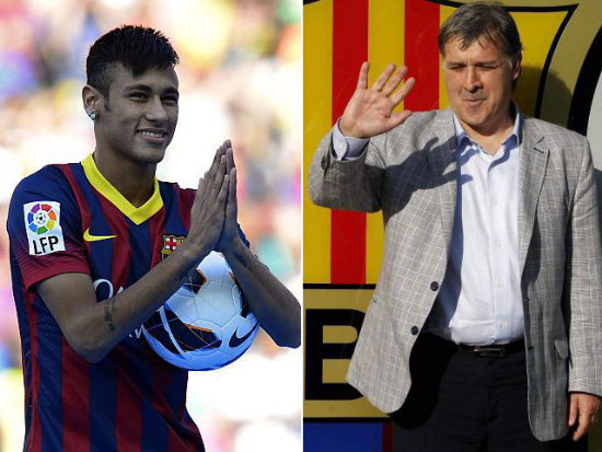 Neymar (i) y el tcnico Gerardo Martino sern los focos de atencin.