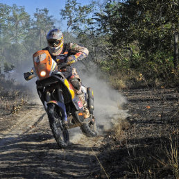 El piloto espaol Marc Coma durante la ltima etapa del Rally dos Sertoes, que finaliz ayer, en Brasil.