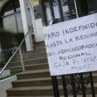 PROTESTA. Los trabajadores en paro.
