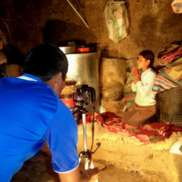 PRODUCCIN. El proceso de filmacin a cargo de estudiantes de Comunicacin en el municipio de Tarabuco.