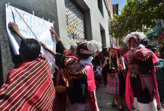 RECLAMO. Los representantes del pueblo Yampara fueron hasta La Paz para decir que existen.