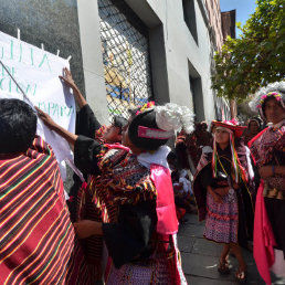 RECLAMO. Los representantes del pueblo Yampara fueron hasta La Paz para decir que existen.