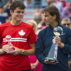 El espaol Rafael Nadal (d) venci en la final al canadiense Milos Raonic.