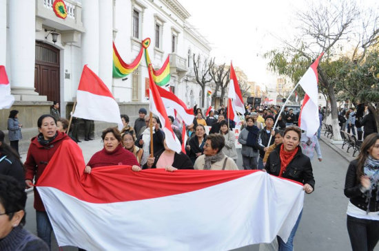 PROTESTA. La marcha cvica realizada ayer en la ciudad de Tarija.