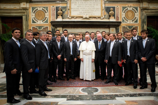 El Papa Francisco recibi ayer, a la seleccin argentina.