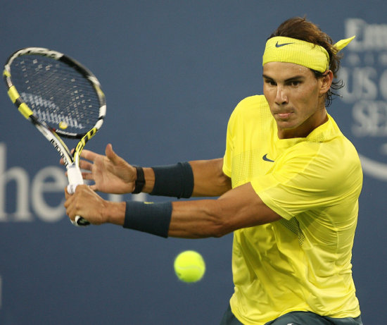 El espaol Rafael Nadal durante el partido final frente a John Isner.