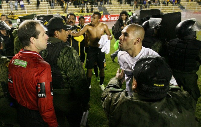 Las protestas de los jugadores y cuerpo tcnico fue en la Sudamericana.