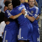 Los jugadores del Chelsea celebran.