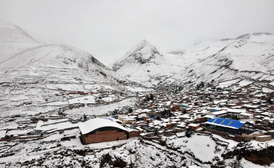 DESASTRE. El municipio de Colquechaca, en Potos, es una de las regiones ms afectadas por la intensa nevada.