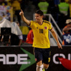 El colombiano James Rodrguez celebra el nico gol del cuadro cafetalero, en Barranquilla.