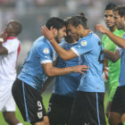 La celebracin de los jugadores uruguayos, en Per.