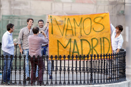 Varios españoles apoyaron la candidatura de Madrid para 2020.