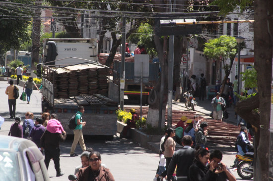 GRADERAS. La Alcalda las retir recin ayer.