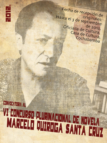 PREMIO. El afiche del premio de novela Marcelo Quiroga Santa Cruz.