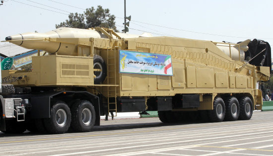 ARMAMENTO. Los misiles irans en el desfile.