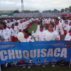 La delegacin chuquisaquea durante el acto inaugural del pasado lunes.