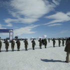 El acto principal de recibimiento a la segunda caravana se desarroll en la poblacin de Uyuni; abajo, Tupiza tambin realiz diferentes actos durante el paso de los visitantes.