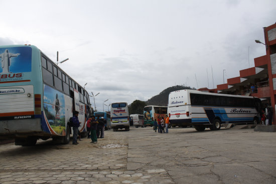 NORMALIDAD. La atencin en la Terminal de Buses de Sucre es normal.