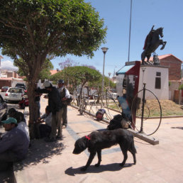 CAMBIO. As qued la plazuela Tarija despus de los cambios no autorizados, con barandas metlicas, que fueron observadas por al Subalcalda.