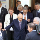 DUDAS. El presidente italiano Giorgio Napolitano, durante un acto pblico en Npoles ayer.