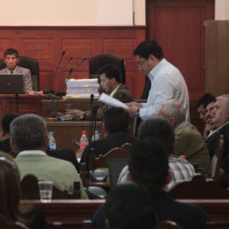 AUDIENCIA. Una escena del acto procesal ayer en el Tribunal Supremo de Justicia.