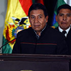 INFORMACIN. El canciller David Choquehuanca en conferencia de prensa, ayer.