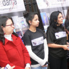 ARTE. Las promotoras de Mega Danza, a la cabeza de Amparo Silva, promocionaron ayer la actividad inaugural en la plaza central.