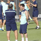 Lionel Messi se recupera de una lesin en el Barcelona.