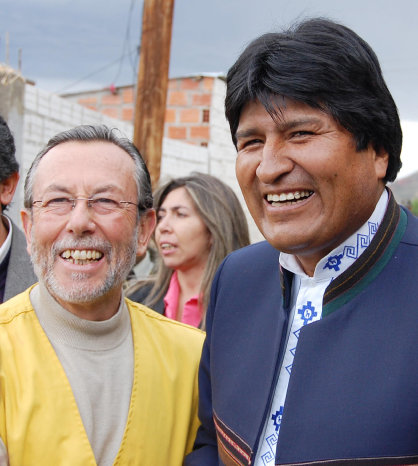 ENFRENTADOS. Los ex aliados Evo Morales y el lder del MSM, Juan del Granado.