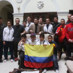 La delegacin de Colombia que lleg ayer, viernes, para disputar el Mundial.