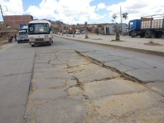 POSTERGADO. La avenida Marcelo Quiroga Santa Cruz que fue bautizada como la 