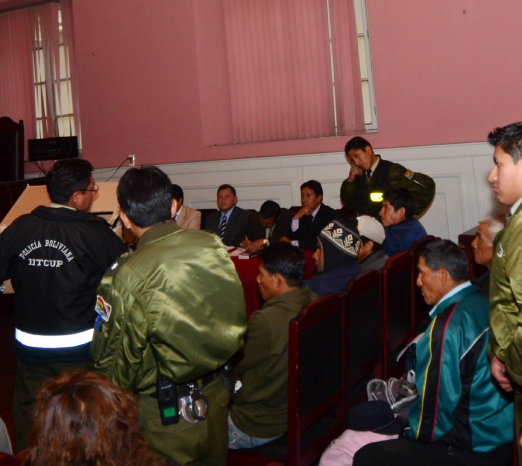 DETENIDOS. La audiencia de medidas cautelares de los cocaleros, ayer.