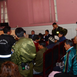 DETENIDOS. La audiencia de medidas cautelares de los cocaleros, ayer.