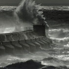 TEMPESTAD. El fuerte oleaje golpea contra un rompeolas en Brighton Marina, Reino Unido.